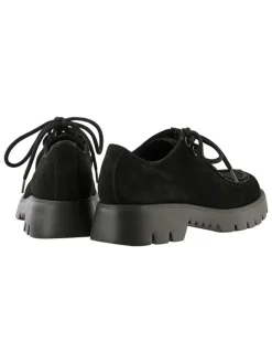 Leder-Schnürschuhe in Schwarz