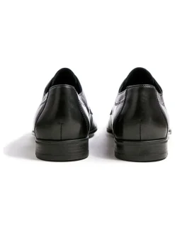 Leder-Schnürschuhe in Schwarz