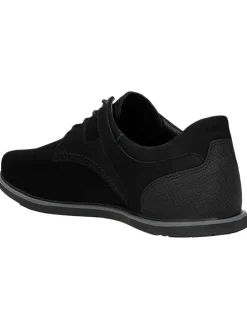 Leder-Schnürschuhe in Schwarz
