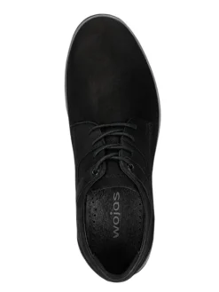 Leder-Schnürschuhe in Schwarz