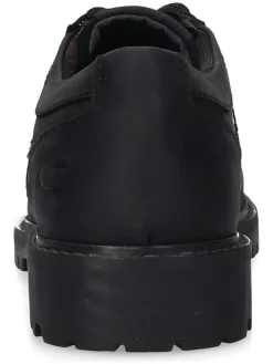 Leder-Schnürschuhe in Schwarz