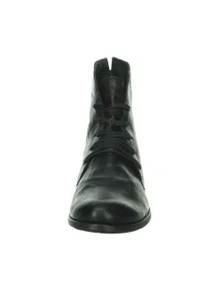 Leder-Schnürschuhe in Schwarz