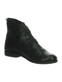 Leder-Schnürschuhe in Schwarz