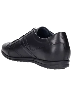 Leder-Schnürschuhe in Schwarz