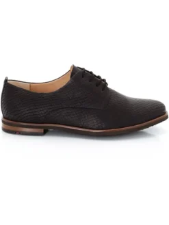 Leder-Schnürschuhe in Schwarz