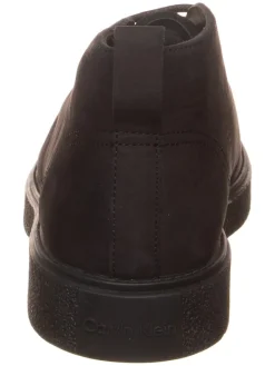 Leder-Schnürschuhe in Schwarz