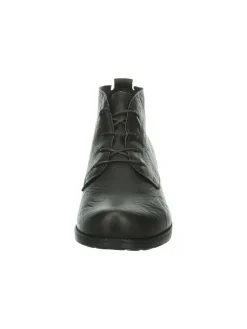 Leder-Schnürschuhe in Schwarz