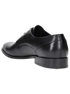 Leder-Schnürschuhe in Schwarz