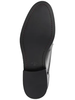 Leder-Schnürschuhe in Schwarz