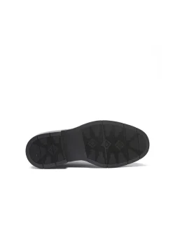 Leder-Schnürschuhe in Schwarz