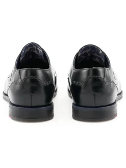 Leder-Schnürschuhe in Schwarz