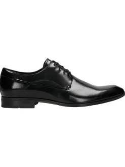Leder-Schnürschuhe in Schwarz