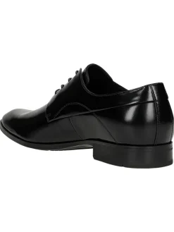 Leder-Schnürschuhe in Schwarz