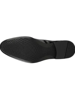 Leder-Schnürschuhe in Schwarz