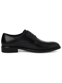 Leder-Schnürschuhe in Schwarz