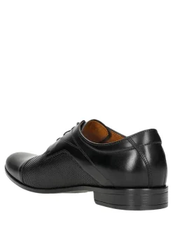 Leder-Schnürschuhe in Schwarz