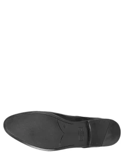 Leder-Schnürschuhe in Schwarz