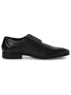 Leder-Schnürschuhe in Schwarz