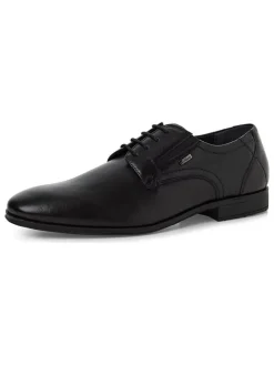 Leder-Schnürschuhe in Schwarz