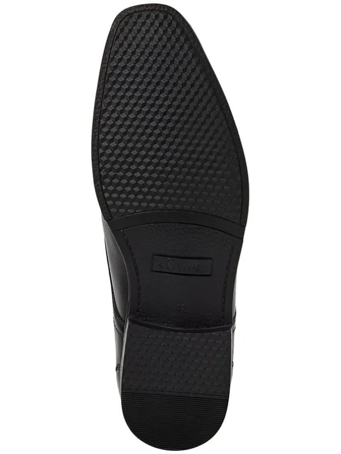 Leder-Schnürschuhe in Schwarz