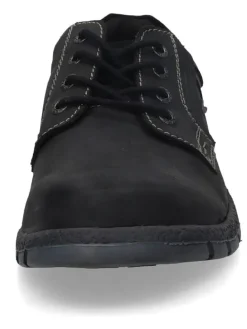 Leder-Schnürschuhe in Schwarz