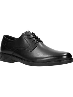 Leder-Schnürschuhe in Schwarz