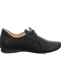 Leder-Schnürschuhe in Schwarz