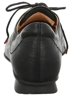 Leder-Schnürschuhe in Schwarz