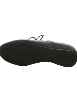 Leder-Schnürschuhe in Schwarz