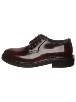 Leder-Schnürschuhe in Schwarz