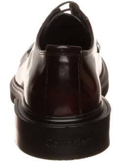 Leder-Schnürschuhe in Schwarz