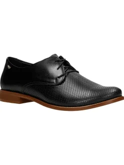 Leder-Schnürschuhe in Schwarz