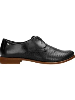 Leder-Schnürschuhe in Schwarz