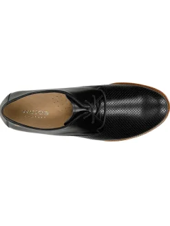 Leder-Schnürschuhe in Schwarz