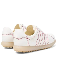 Leder-Schnürschuhe in Weiß