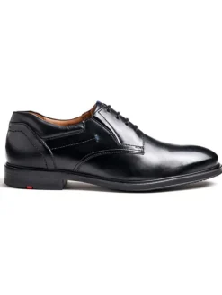 Leder-Schnürschuhe "Kos" in Schwarz