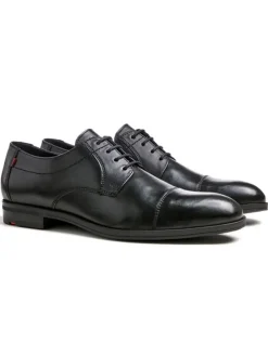 Leder-Schnürschuhe "Lias" in Schwarz