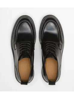 Leder-Schnürschuhe "Phil" in Schwarz