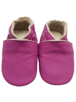 Lederschuhe für Baby Kleinkinder, bequeme, rutschfeste Sohlen - lila