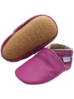 Lederschuhe für Baby Kleinkinder, bequeme, rutschfeste Sohlen - lila