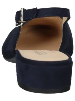 Leder-Slingballerinas in Dunkelblau