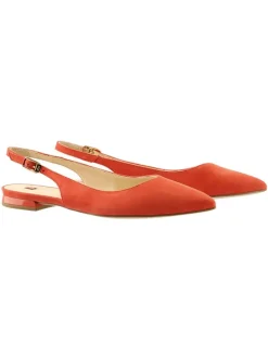 Leder-Slingballerinas in Rot