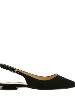 Leder-Slingballerinas in Schwarz