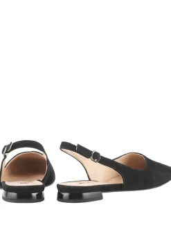 Leder-Slingballerinas in Schwarz