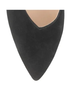 Leder-Slingballerinas in Schwarz