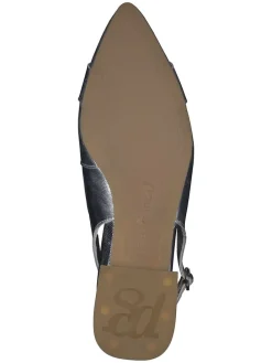 Leder-Slingballerinas in Silber