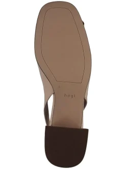 Leder-Slingpumps in Beige