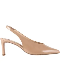 Leder-Slingpumps in Beige