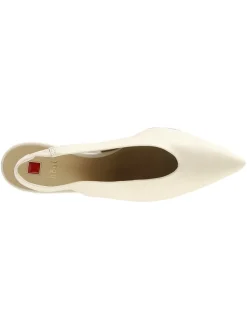 Leder-Slingpumps in Creme