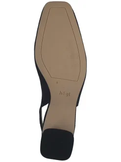 Leder-Slingpumps in Dunkelblau